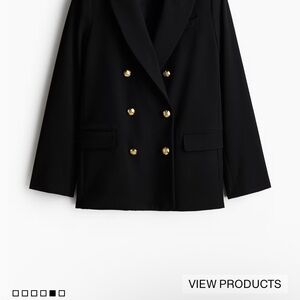 H&M Black and Gold Blazer with Tailored Silhouette BNWT